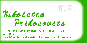 nikoletta prikosovits business card